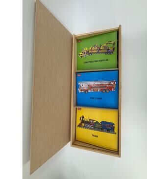Transportation Vehicle Puzzle Set Wooden Storage Box Train Fire Truck T S Shure